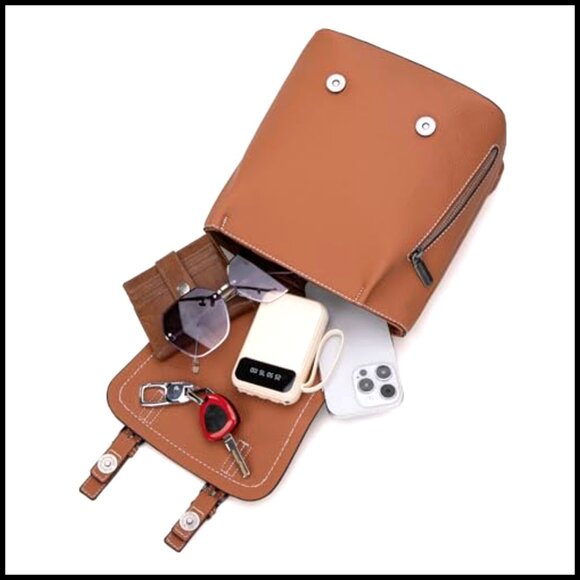 Vegan Leather Mini Backpack Convertible Shoulder Bag Small Women\'s Purse main image 6